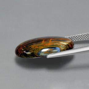 بيترسيت متعدد الألوان طبيعي، قصة بيضاوى، 10.47 قيراط، غير شفاف