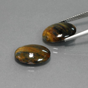 أحجار بيترسيت متعدد الألوان طبيعية، قصة بيضاوى، غير شفاف، وزنها  قيراط