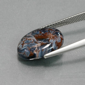 بيترسيت متعدد الألوان طبيعي، قصة بيضاوى، 4.49 قيراط، غير شفاف