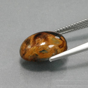 بيترسيت متعدد الألوان طبيعي، قصة بيضاوى، 5.08 قيراط، غير شفاف