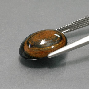 بيترسيت متعدد الألوان طبيعي، قصة بيضاوى، 5.18 قيراط، غير شفاف