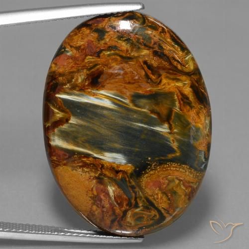 31.05ct طبيعي متعدد الألوان بيترسيت, بيضوي, غير شفاف