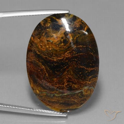 19.62ct طبيعي متعدد الألوان بيترسيت, بيضوي, غير شفاف