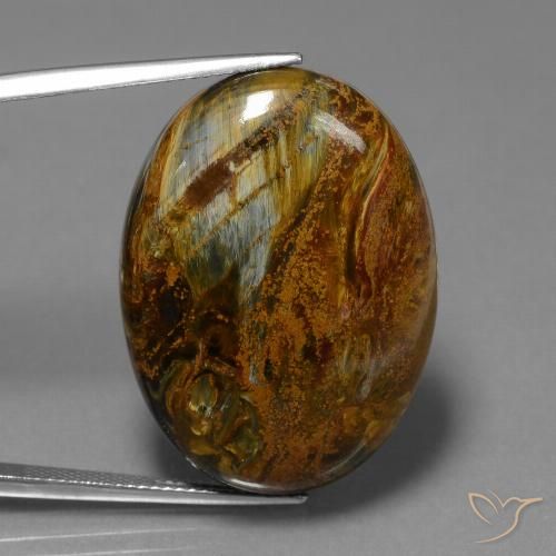 34.18ct طبيعي متعدد الألوان بيترسيت, بيضوي, غير شفاف