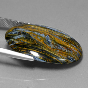 بيترسيت متعدد الألوان طبيعي، قصة بيضاوى، 26.41 قيراط، غير شفاف