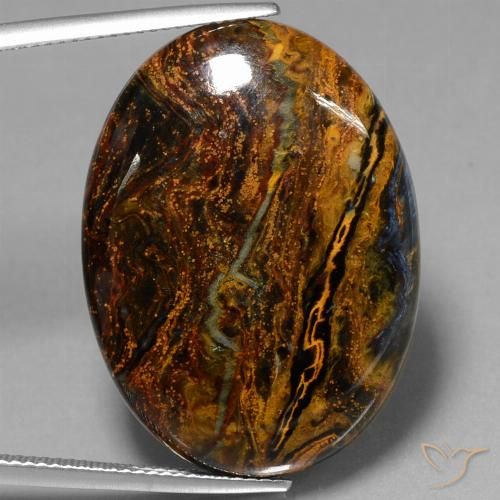 27.91ct طبيعي متعدد الألوان بيترسيت, بيضوي, غير شفاف