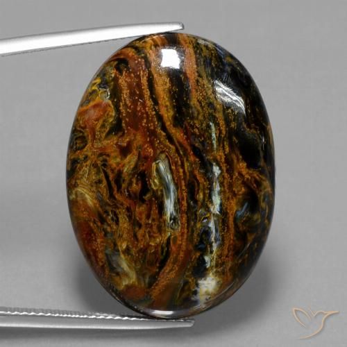 33.05ct طبيعي متعدد الألوان بيترسيت, بيضوي, غير شفاف