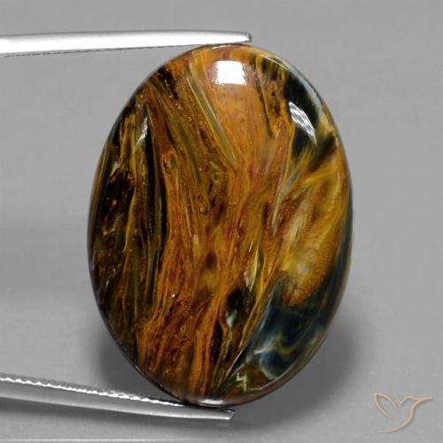 33.78ct طبيعي متعدد الألوان بيترسيت, بيضوي, غير شفاف
