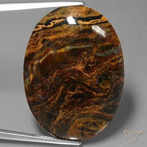 21.92ct طبيعي متعدد الألوان بيترسيت, بيضوي, غير شفاف