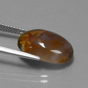 بيترسيت متعدد الألوان طبيعي، قصة بيضاوى، 7.21 قيراط، غير شفاف