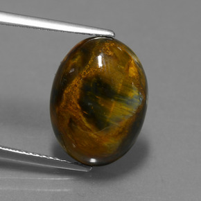 بيترسيت متعدد الألوان طبيعي، قصة بيضاوى، 7.40 قيراط، غير شفاف