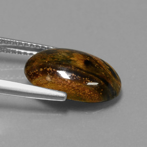 بيترسيت متعدد الألوان طبيعي، قصة بيضاوى، 3.99 قيراط، غير شفاف