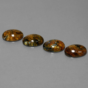 أحجار بيترسيت متعدد الألوان طبيعية، قصة بيضاوى، غير شفاف، وزنها  قيراط