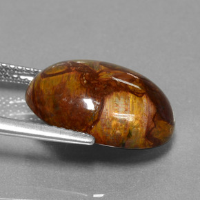 بيترسيت متعدد الألوان طبيعي، قصة بيضاوى، 8.30 قيراط، غير شفاف