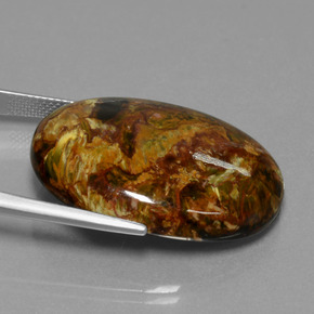 بيترسيت متعدد الألوان طبيعي، قصة بيضاوى، 37.98 قيراط، غير شفاف