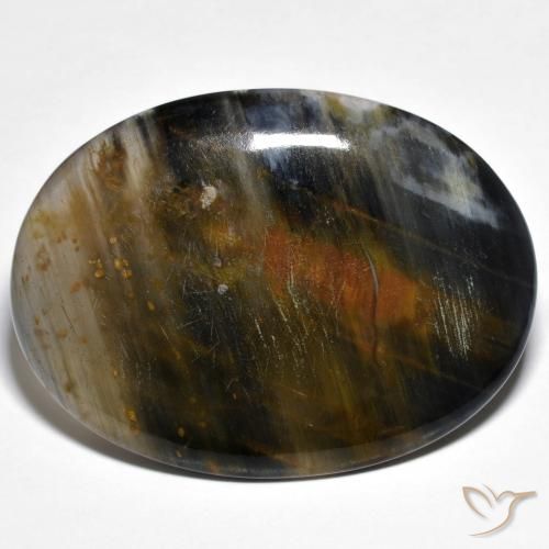 34.77ct طبيعي متعدد الألوان بيترسيت, بيضوي, نصف شفاف