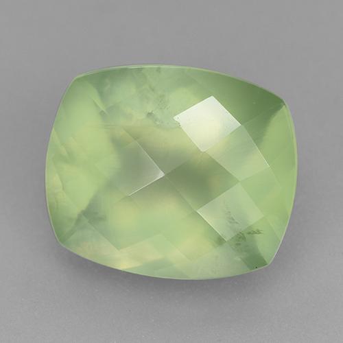 بريهنيت طبيعي بلون Pale Lime Green ، وزن ‎5.41‎ قيراط، شكل قطع وسادة، مقاس ‎12x10.1‎ مم