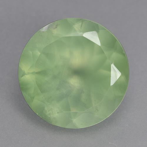 بريهنيت طبيعي بلون Yellow Green ، وزن ‎9.13‎ قيراط، شكل دائري، مقاس ‎14.03‎ مم