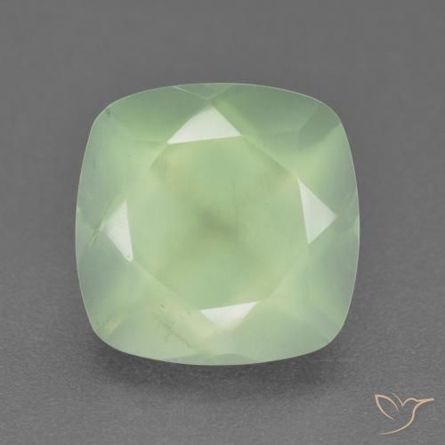 6.93ct طبيعي اخضر فاتح بريهنيت, وسادة, نصف شفاف