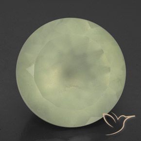 9.06ct طبيعي Olive Green  بريهنيت, دائري, نصف شفاف