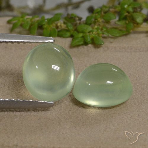 5.20ctw طبيعي Yellow Green  بريهنيت, بيضوي, نصف شفاف