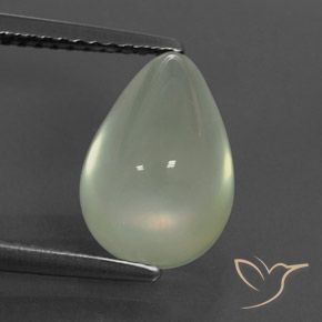 4.26ct طبيعي Olive Green  بريهنيت, شكل الكمثرى, شفاف / نصف شفاف