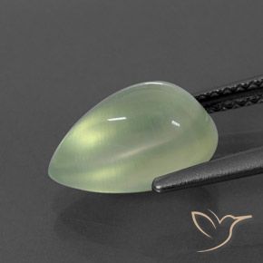 بريهنيت Pale Green  طبيعي، شكل الكمثرى، 3.32 قيراط، شفاف / نصف شفاف