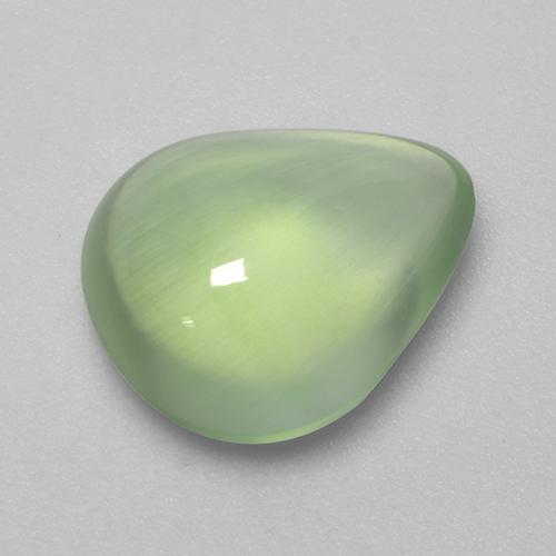بريهنيت طبيعي بلون Pale Lime Green ، وزن ‎3.18‎ قيراط، شكل شكل الكمثرى، مقاس ‎11x9.2‎ مم