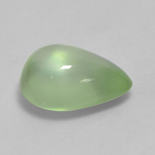بريهنيت طبيعي بلون Pale Lime Green ، وزن ‎3.18‎ قيراط، شكل شكل الكمثرى، مقاس ‎11x9.2‎ مم
