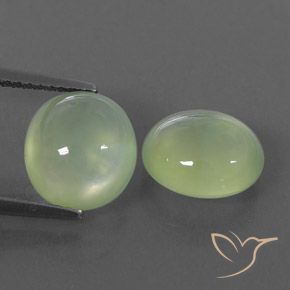 6.96ctw طبيعي Medium Green  بريهنيت, بيضوي, شفاف / نصف شفاف