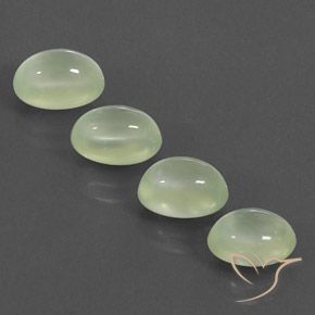 6.39ctw طبيعي Pale Pear Green  بريهنيت, بيضوي, شفاف / نصف شفاف