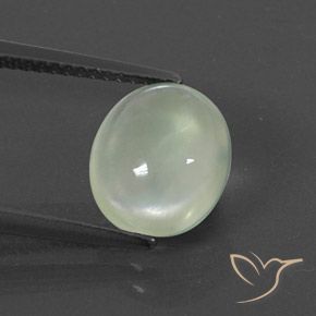 3.34ct طبيعي أخضر رمادى بريهنيت, بيضوي, شفاف
