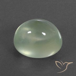 بريهنيت Very Light Green  طبيعي، بيضوي، 4.09 قيراط، شفاف / نصف شفاف