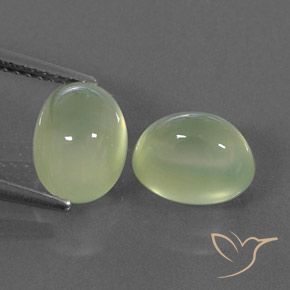 5.43ctw طبيعي Medium Green  بريهنيت, بيضوي, شفاف / نصف شفاف