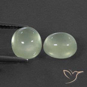 5.39ctw طبيعي Medium Green  بريهنيت, بيضوي, شفاف / نصف شفاف