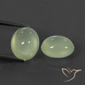 5.16ctw طبيعي Pale Pear Green  بريهنيت, بيضوي, شفاف / نصف شفاف