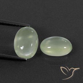 3.52ctw طبيعي Pale Green  بريهنيت, بيضوي, شفاف / نصف شفاف
