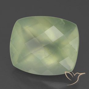 بريهنيت طبيعي بلون Light Green ، وزن ‎5.58‎ قيراط، شكل قطع وسادة، مقاس ‎12x10‎ مم