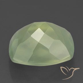 بريهنيت طبيعي بلون Light Green ، وزن ‎5.58‎ قيراط، شكل قطع وسادة، مقاس ‎12x10‎ مم