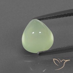 3.14ct طبيعي اخضر فاتح بريهنيت, شكل الكمثرى, شفاف / نصف شفاف