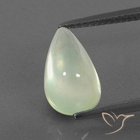 3.36ct طبيعي أخضر كمثرى باهت بريهنيت, شكل الكمثرى, شفاف