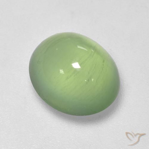 3.55ct طبيعي أخضر مصفر بريهنيت, بيضوي, شفاف