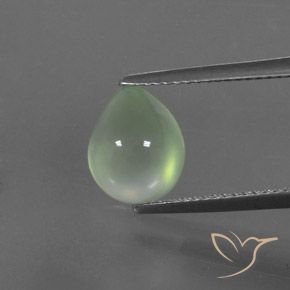 3.35ct طبيعي أخضر أصفر فاتح بريهنيت, شكل الكمثرى, شفاف