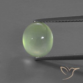 3.91ct طبيعي أخضر ليمونى باهت بريهنيت, بيضوي, شفاف