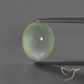 3.42ct طبيعي أخضر مصفر فاتح بريهنيت, بيضوي, شفاف