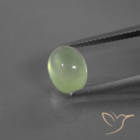 3.07ct طبيعي أخضر متوسط بريهنيت, بيضوي, شفاف