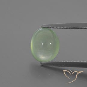 2.14ct طبيعي أخضر فاتح جدا بريهنيت, بيضوي, شفاف / نصف شفاف