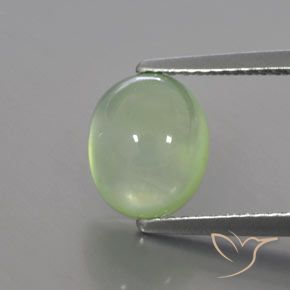 2.89ct طبيعي أخضر ليمونى باهت بريهنيت, بيضوي, شفاف / نصف شفاف