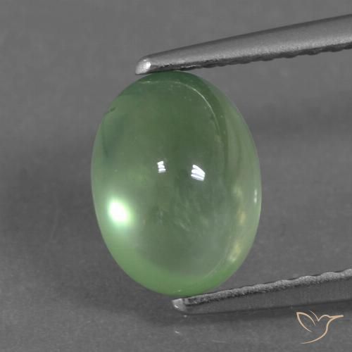 2.14ct طبيعي أخضر متوسط بريهنيت, بيضوي, شفاف