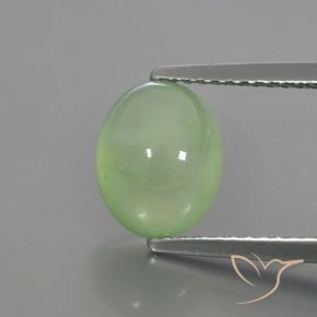 2.81ct طبيعي أخضر ليمونى باهت بريهنيت, بيضوي, شفاف / نصف شفاف